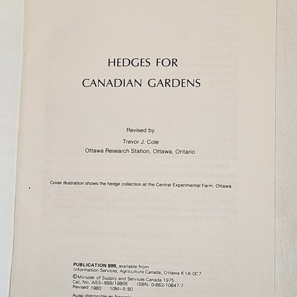 Hedges For Canadian Gardens - Agriculture Canada 1980 -38 Pg Booklet maps charts - Picture 3 of 9